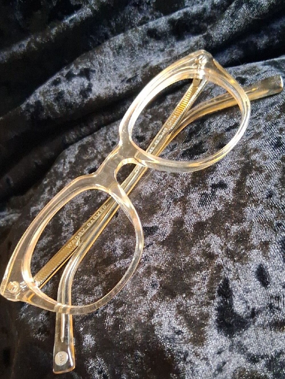 Warby Parker Translucent Butter Cream Yellow Clear Frame Eyeglasses